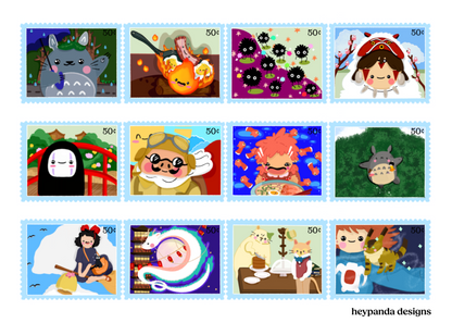 ghibli "stamps" collection (art print)