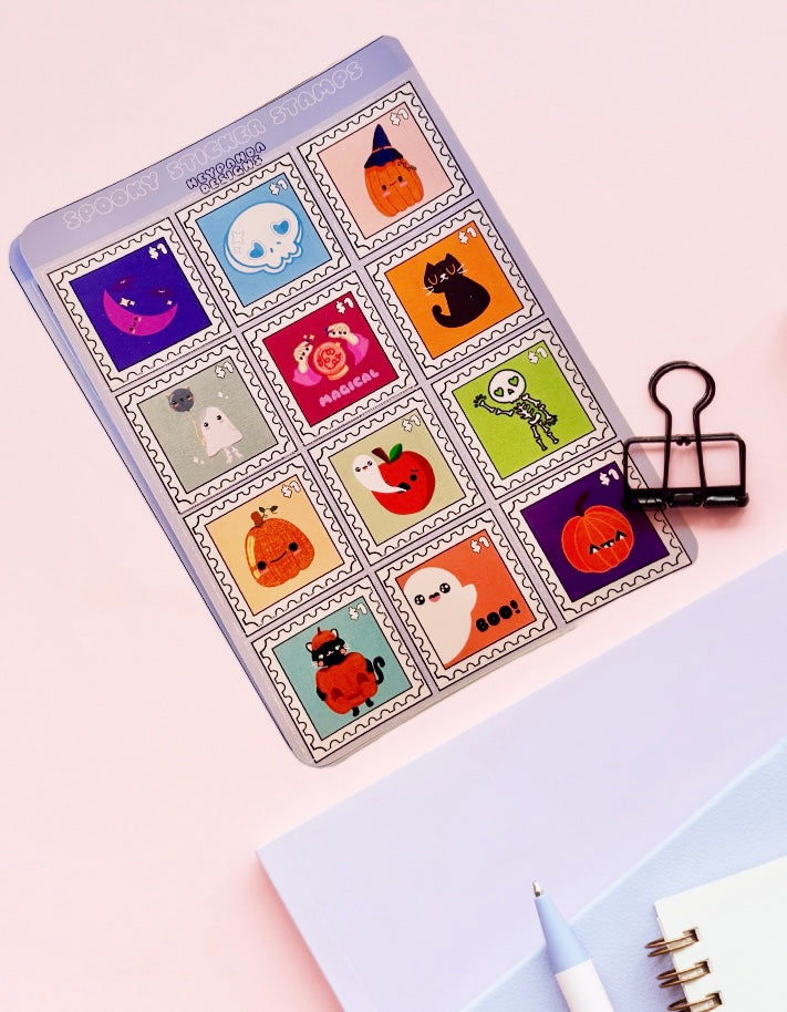 spooky stamps (sticker sheet)