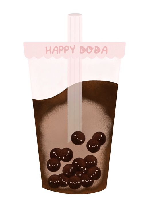 happy boba (individual sticker)