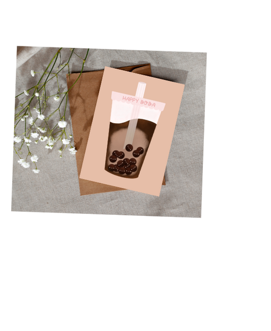 happy boba (greeting card)