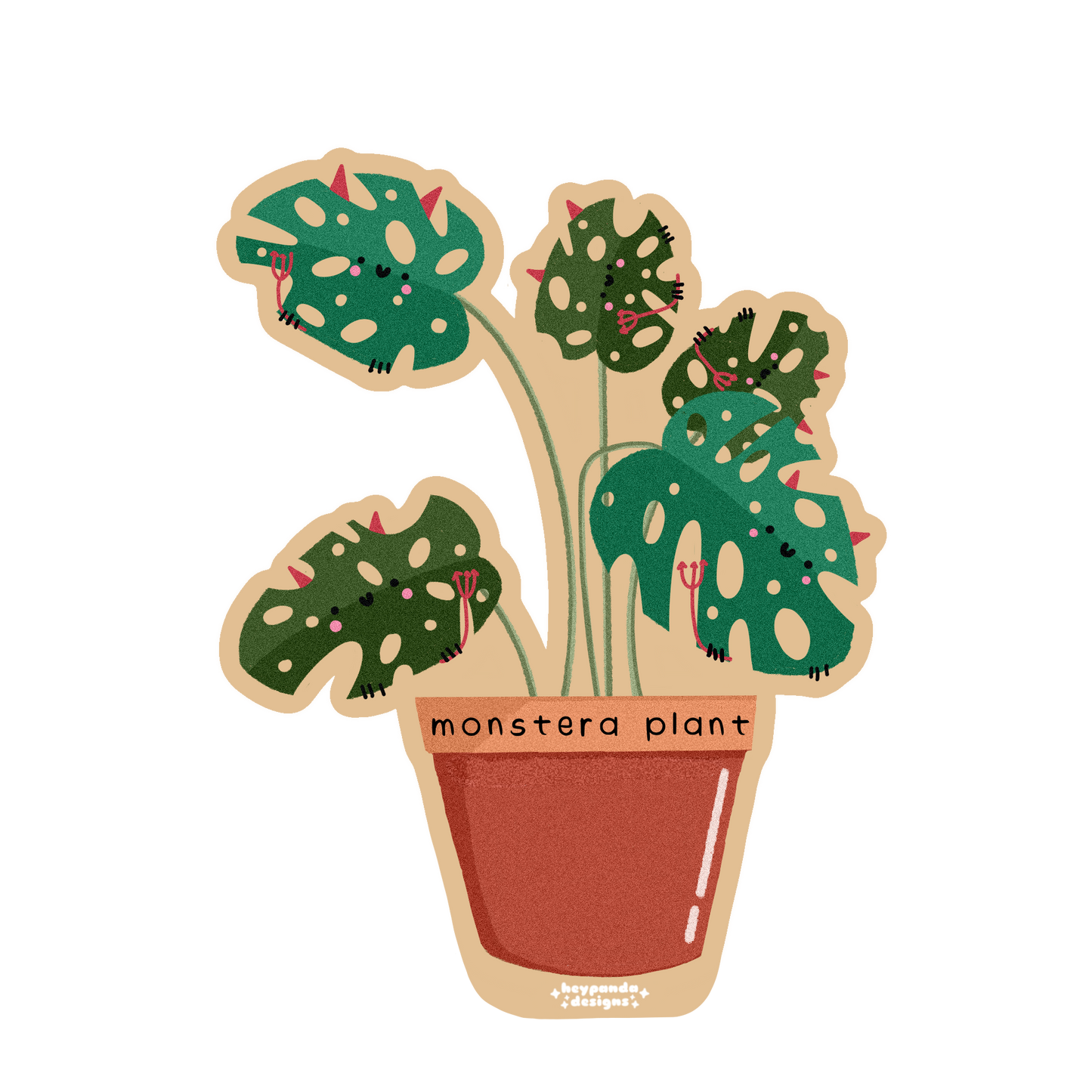 monstera plant (individual sticker)