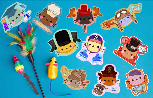 cat hats (individual stickers)