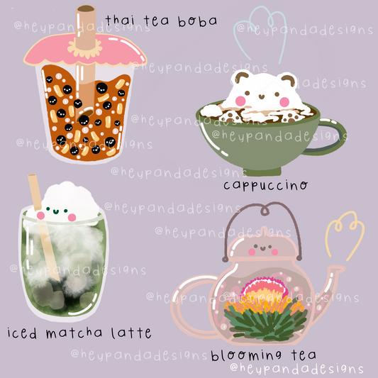 kawaii drinks (art print)