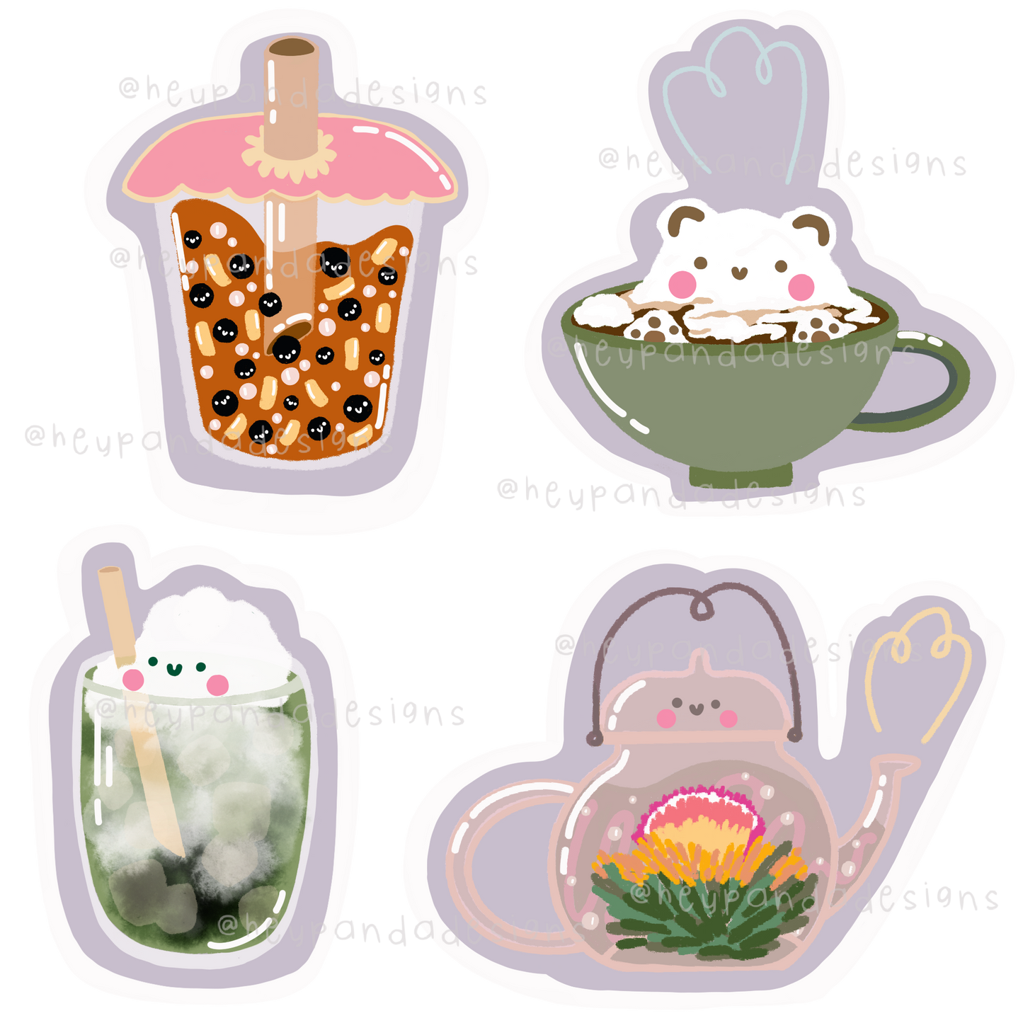 kawaii drinks (sticker sheet)