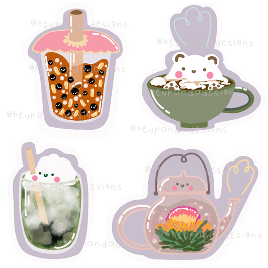 kawaii drinks (sticker sheet)