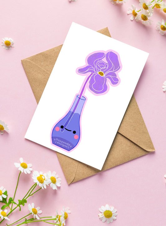 iris vase (greeting card)