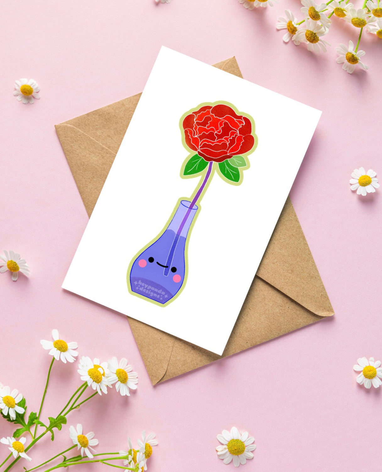 rose vase (greeting card)