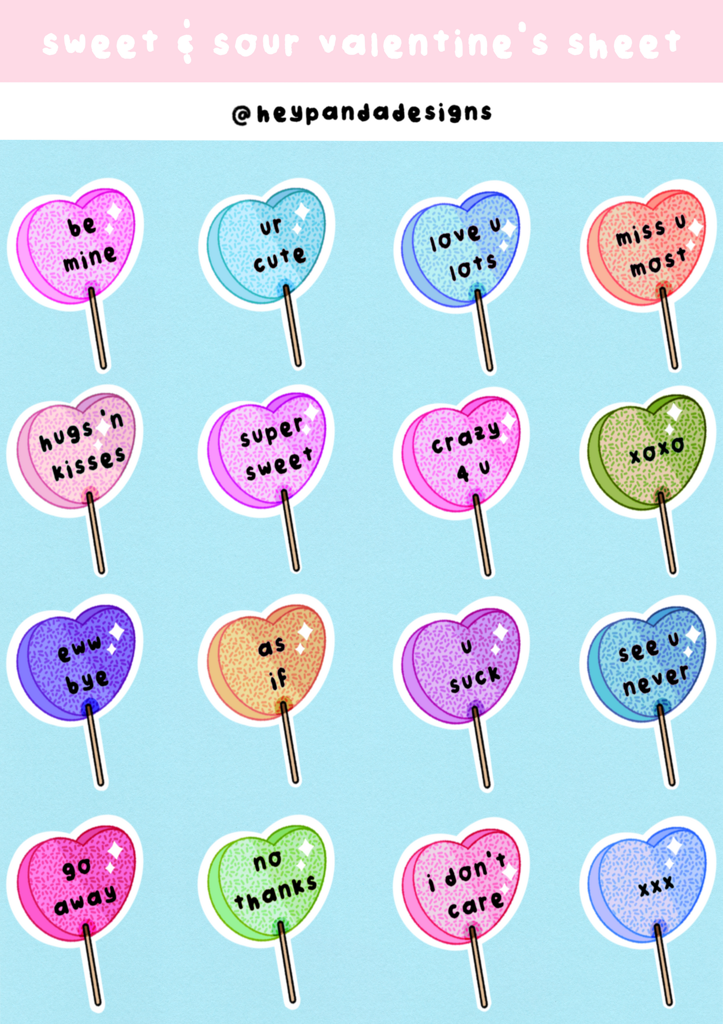 sweet & sour valentine's (sticker sheet)