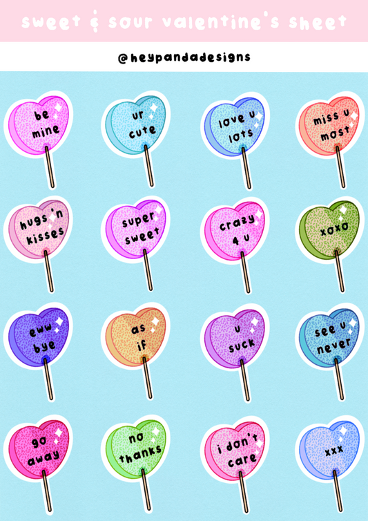 sweet & sour valentine's (sticker sheet)