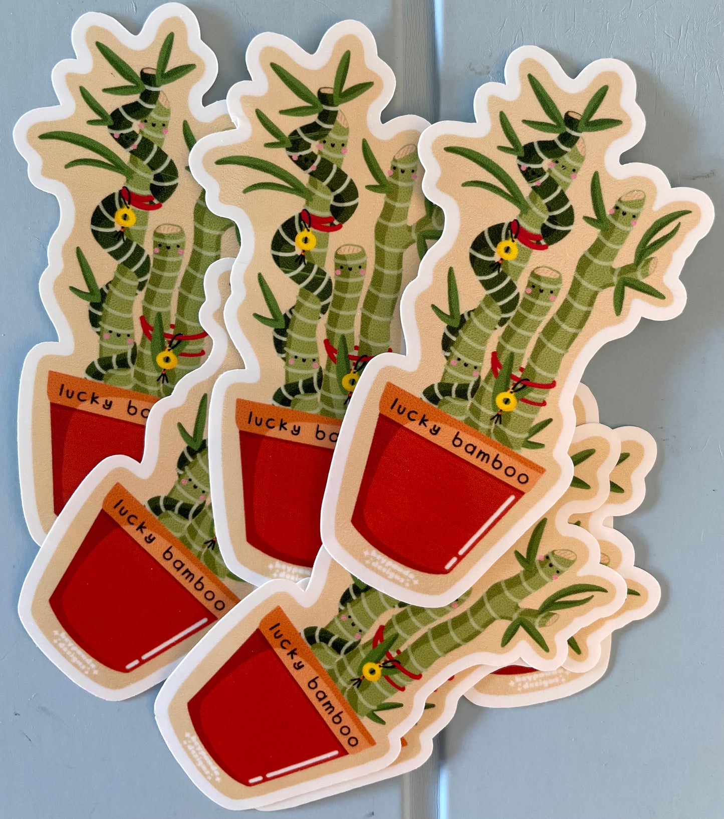 lucky bamboo plant (individual sticker)