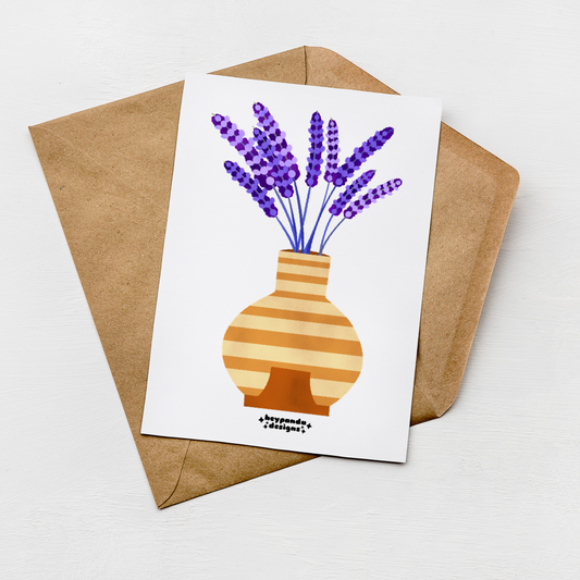 vase lavender (greeting card)