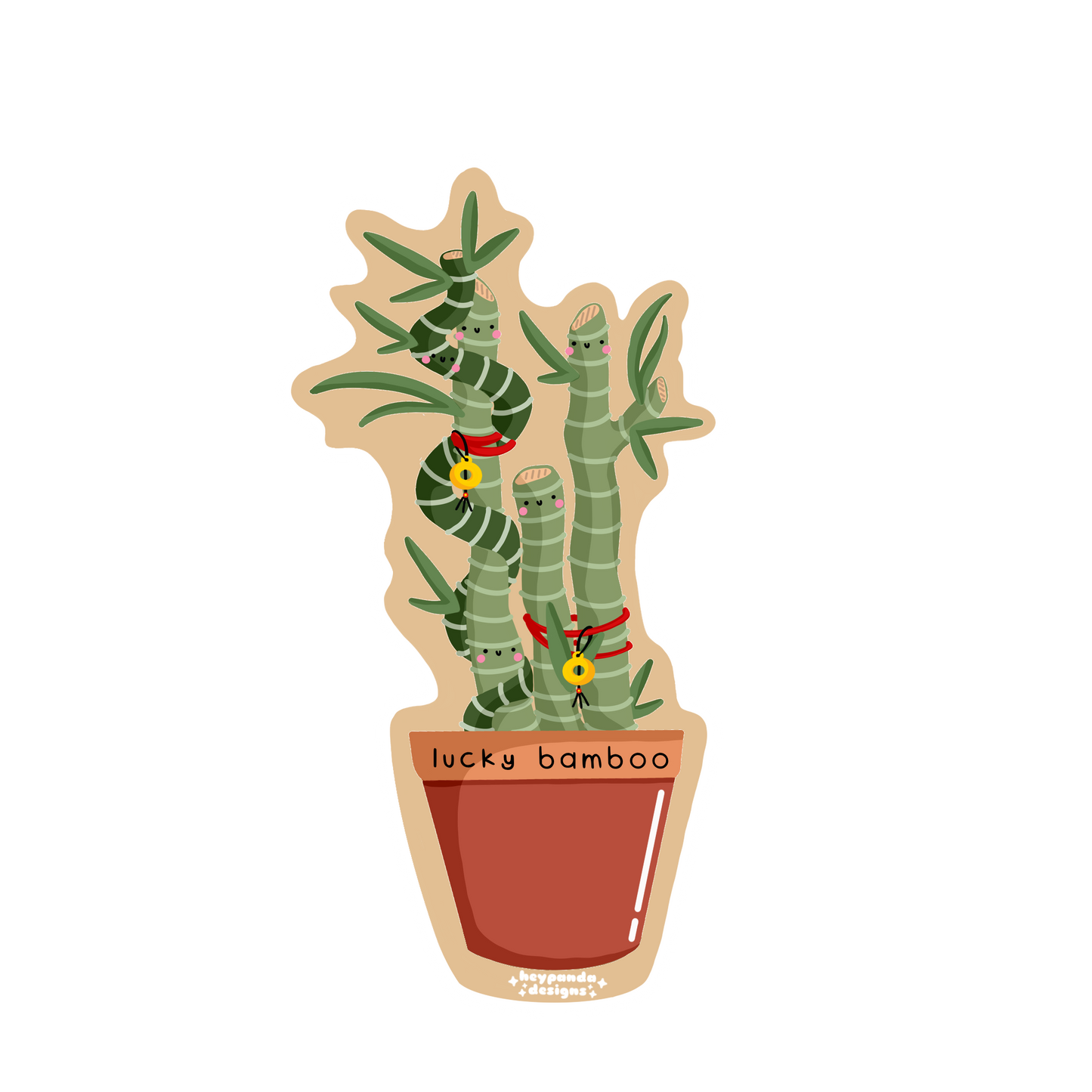 lucky bamboo plant (individual sticker)